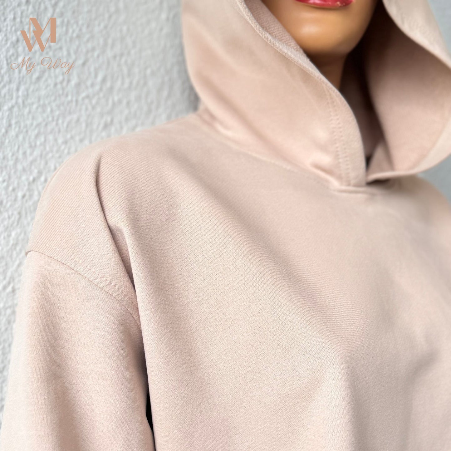 Tracksuit Woman in Beige Hoodie Damen und Sweathose Damen aus reiner Bio-Baumwolle Trainingsanzug für Damen