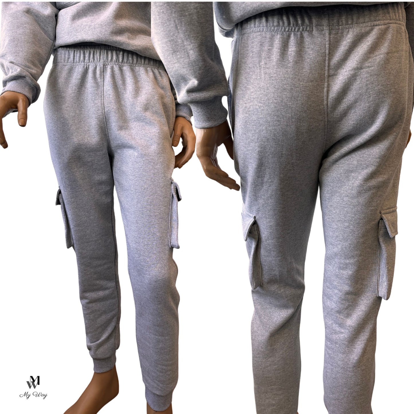 Jogging Hose Herren Tracksuit aus Bio-Baumwolle mit Kapuzenpulli, Reißverschluss und vier Taschen, in Grau, Schwarz, Weiß, Royal Blau, Größen S bis XXXXL