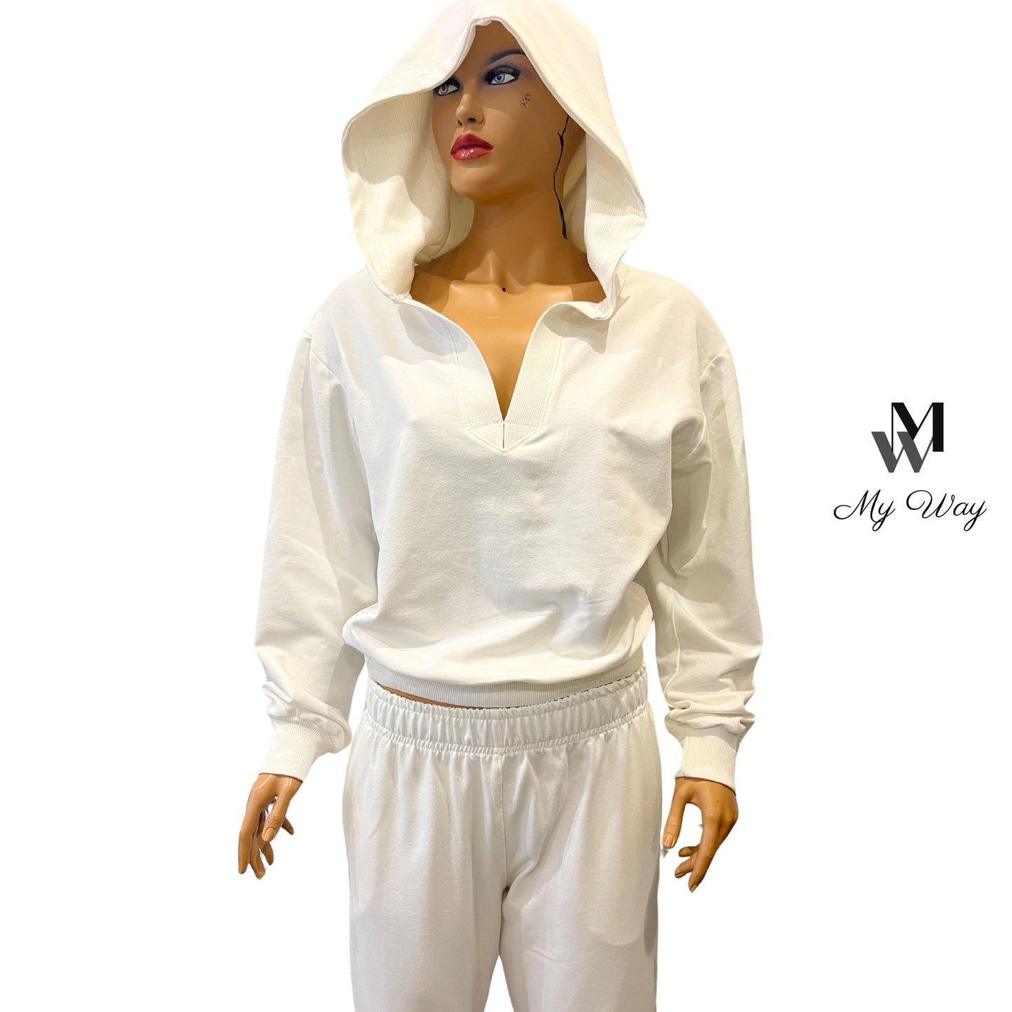 Damen Jogginganzug in Off-White - Nachhaltige Bio-Damenmode von My Way D&A