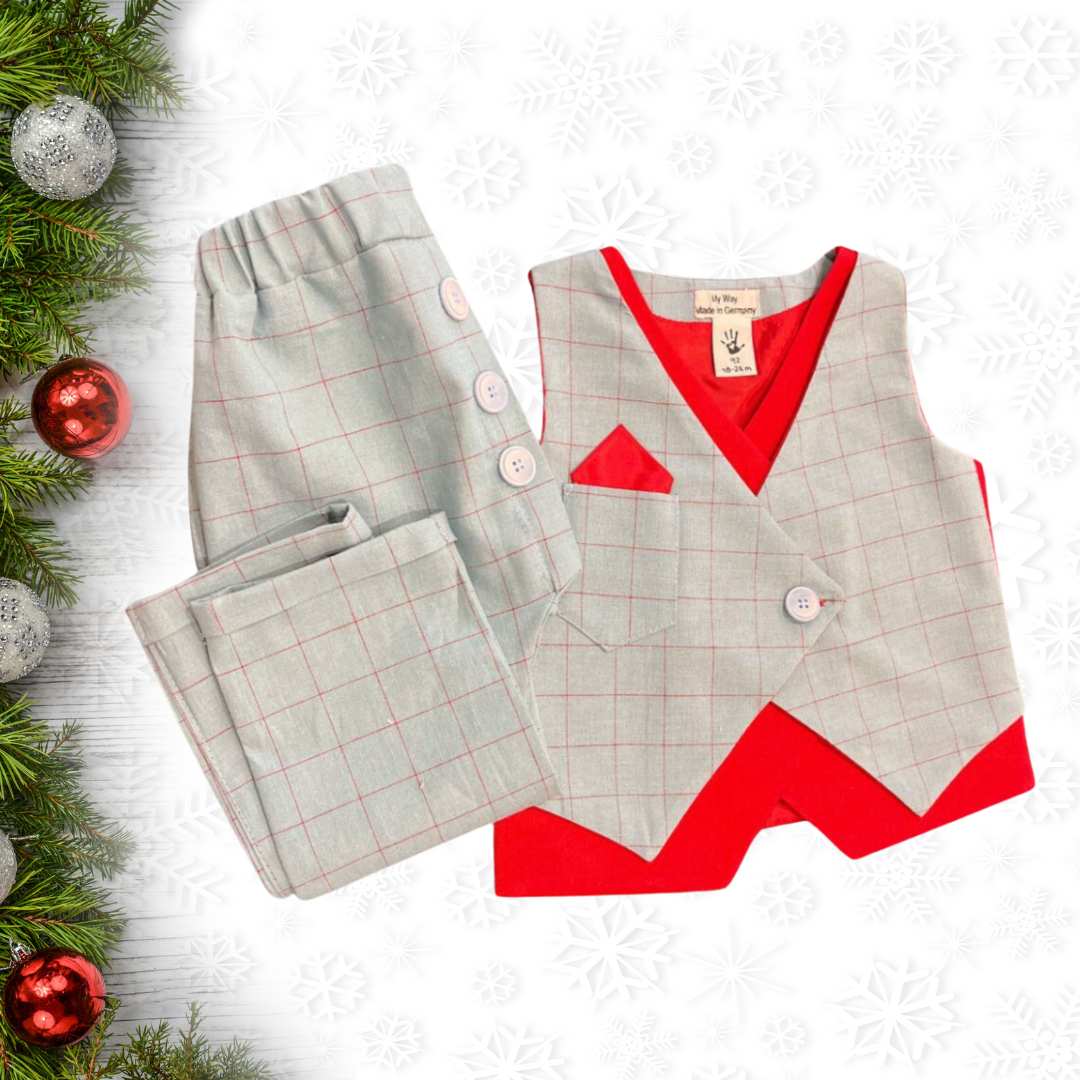 Hochwertige Handegemacht Handmade Kinderanzüge von My Way D&A Kinder- Anzüge online kaufen Anzug für Jungen mit Weste- Weihnachten Silvester anzuge zu günstigen Preisen