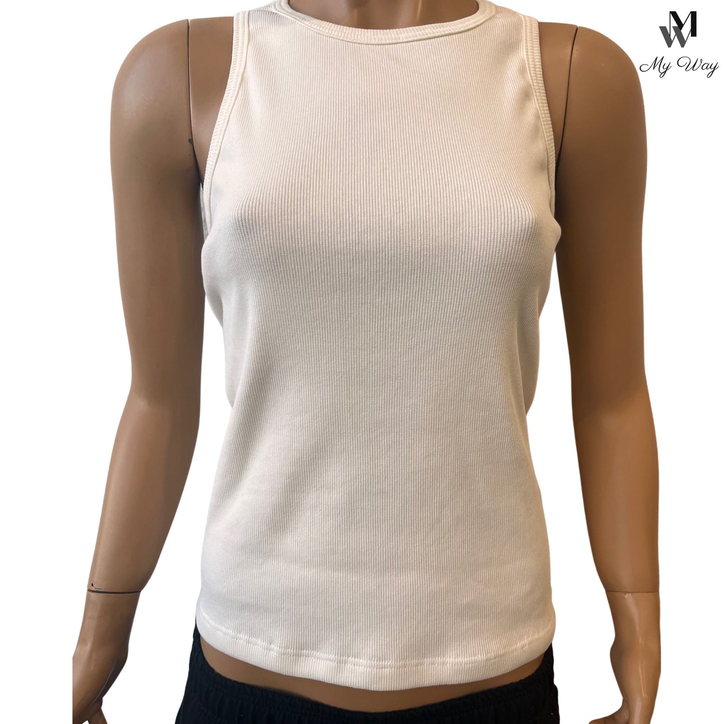 Weißes Tank Top aus Bio-Baumwolle Handgemachtes Tank Top aus Hamburg Geripptes weißes Tank Top Nachhaltiges Mode-Tank Top Umweltfreundliches weißes Tank Top