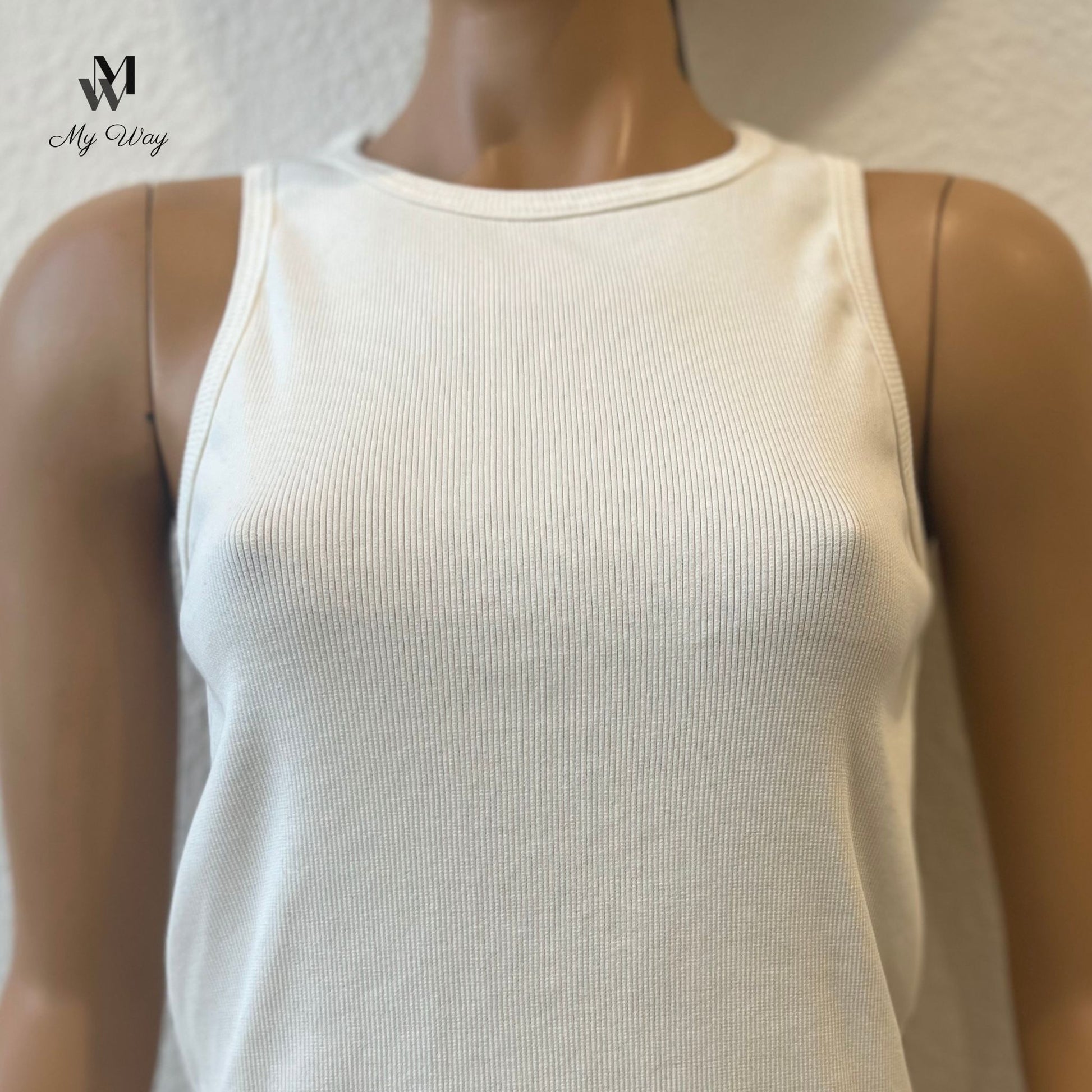 Weißes Tank Top aus Bio-Baumwolle Handgemachtes Tank Top aus Hamburg Geripptes weißes Tank Top Nachhaltiges Mode-Tank Top Umweltfreundliches weißes Tank Top